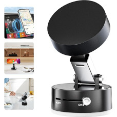 SOLUAME Magnetischer Saugnapf-Handyhalter, einfach zu bedienen und zu tragen, faltbar, verstellbar, Vakuum, magnetische Handyhalterung für Auto/Badezimmer/Fitnessstudio/Küche, Multi-Szenen-Anwendung