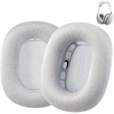 AHG Accessory House Global Upgraded Replacement Ear Pads for AirPods Max Compatible with Apple AirPods Max Headphones (Silver) Silicon Coated Mesh/High Density Foam/Strong Magnet