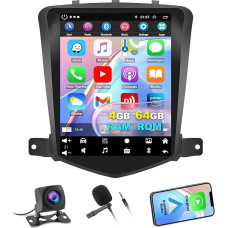 4G + 64G Car Radio with Sat Nav for Chevrolet Cruze J300 2008-2012 with Carplay Android Car, Android 13 Car Radio with 9.7 Inch Screen, Bluetooth Mirror Link WiFi FM/RDS HiFi + Reversing Camera