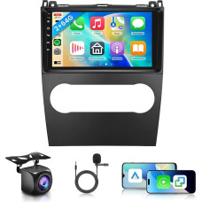 2G+64G Wireless Carplay Android Autoradio für Mercedes Benz B200 A B Klasse W169 A160 A180 A200 A220 2009-2012 9 Zoll Autoradio mit Android Auto Navi GPS WiFi Bluetooth FM/RDS/EQ/SWC Rückfahrkamera