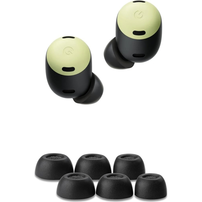 Comply Foam Ear Plugs for Google Pixel Buds Pro Assorted S, M, L, 3 Pairs Black, Ultimate Comfort Unshakable Fit Replacement Tip