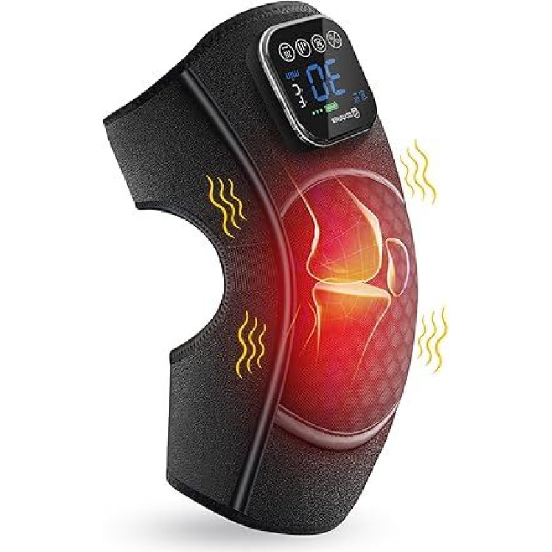 COMFIER Wireless Knee Massager, Heated Knee Brace Wrap with Vibration, 4 Graphene Heating Levels, Gifts for Mum Dad