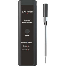 SANTOS Wireless Grill Thermometer - Perfect Grill Control via App (Android & iOS) - Wireless - 150 m Range - Dual Sensor - Up to 300°C - Magnetic Holder