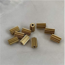 JUN-STORE SENMIAO-Gear 10 Stück 0,5 m 10T Kupfergetriebe 1,5/2/2,3/3/3,175 mm Loch Messing Zahnräder (Lochdurchmesser: 3,175 mm T5 mm x Außendurchmesser 6,4 mm)