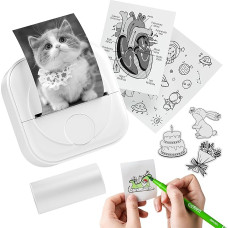 Q02 Mini Printer Bluetooth Photo Printer for Smartphone, Thermal Printer for Learning, School Supplies Aesthetic, Compatible with T02 Paper, Label Printer for Notes, Diary, Memo, Photo, Journal, DIY