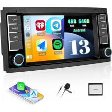 [4+64G] SIXWIN Android 13 Car Radio for VW Touareg Transporter T5 Multivan with Carplay/Android Car/Mirrorlink, 7 Inch Capacitive Touchscreen with WiFi GPS FM Bluetooth 32EQ