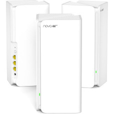 Tenda Nova MX21 Pro Wi-Fi 6E Mesh WLAN System - AXE5700 Tri-Band (Supports 6G Band) - Replaces Router and Repeater - Recommended for Homes with 3-5 Bedrooms - Compatible with Alexa - Pack of 3