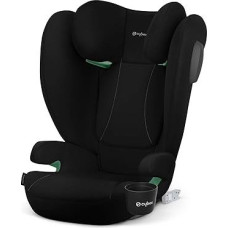 CYBEX Silver Solution B4 i-Fix vaikiška automobilinė kėdutė su puodelio laikikliu, skirta automobiliams su ISOFIX ir be ISOFIX, nuo maždaug 3 iki 12 metų (100-150 cm), maždaug 15-50 kg, vulkaninės juodos spalvos