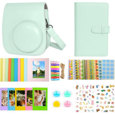 Instant Mini 12 Accessories Kit Compatible with Fujifilm Instax Mini 12 Includes Mini 12 Case, Photo Album and Frame, DIY Stickers, Wall Hanging Frame, Filter, Mint Green