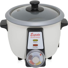 Persian Rice Cooker with Tahdig Rice Cake Tadig Rice Crust (3-5 People - 1.2 L - 500 Watt - RCG30T), Exterior: White/Pot: Grey