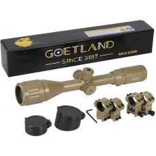 Goetland Rifle Rifle Scope 3-12 x 40 AO Airsoft Red Green Reticle with Mounting Rings SFP for Tactical Hunting Crossbow Air Rifle Sports Shooters