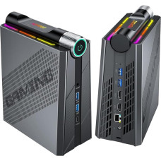 Mini PC RGB 3-Mode Customization, AMD Ryzen7 7735HS (4.75 GHz) 32GB DDR5*2 4800MHz 512GB M.2 NVME SSD Micro PC with WiFi6/BT5.2/USB4.0 40Gbps/ 4K@60Hz HDMI 3-Display for Entertainment/Work/Industry