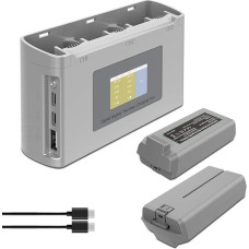 Mini 2 SE akumuliatorius 2400 mAh su išmaniuoju LCD dvigubu įkrovikliu, skirtas DJI Mini 4K, 31 min. maksimalus skrydžio laikas 7,7 V DJI Mini SE akumuliatorius, skirtas DJI Mini 2 SE, DJI Mini SE, DJI Mini 2 dronui (2 vnt.)