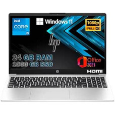 HP 250 G10 Notebook Silver, RAM 24 GB, SSD 1TB, FullHD Display 15.6 Inches, CPU Intel i5-1334U 10 Core with 4.6 GHz, Backlit Keyboard, Fingerprint, Win11 Pro, Office Pro 2021