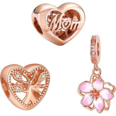 LaMenars Charms Love You MOM Dangle 925 prabos sidabro pakabukas karoliukai su cirkoniais, tinkantys Europos apyrankėms, kalėdinės dovanos moterims, mergaitėms, apyrankės ir vėriniai