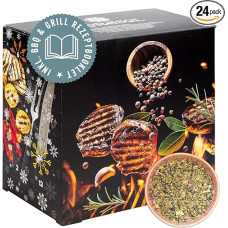 Corasol Premium BBQ & Grill Spices Advent Calendar with 24 Spice Mixes and Recipe Booklet, the Spice Gourmet Gift Idea (284 g)