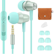 Bulees Headphones for Children, Soft In-Ear Headphones with Microphone and Volume Control, Cute Small Earphones for iPhone 6/6s, Smartphones, MP3 (Blue)