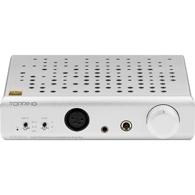 Topping A30 Pro NFCA Headphone Amplifier SE Balanced XLR 4.4 mm 6.35 mm Output 6000 mW x 6000 mW Balanced Headphone Amplifier for D30 Pro (Silver)