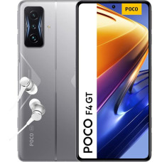 Poco F4 GT 5G Smartphone + Headphones, 12 + 256 GB Mobile Phone without Contract, 6.67 Inch 120 Hz E4 AMOLED Display, 64 MP Triple Camera, 4700 mAh, 120 W HyperCharge, Silver Alexa Hands-Free