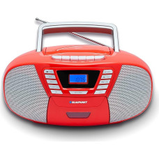 Blaupunkt B 120 RD Portable CD Player with Bluetooth, Cassette Recorder, Audio Book Function, CD Player with USB, Small CD Radio, Aux In, PLL FM Radio, Radio with CD Player, Red