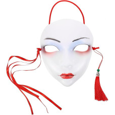 ifundom Halloween Masks Masquerade Ball Chinese Style Cosplay Japanese Style Complete Kabuki Dress Up for Halloween Cosplay Party Costume Accessories Halloween Masks