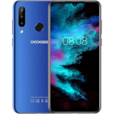 DOOGEE N20 Dual SIM Smartphone No Contract, 4G Global Version Android 9.0 Mobile Phone, 6.3 Inch FHD+ Waterdrop Screen 4350 mAh 10W Fast Charge, 4GB + 64GB, 16.0MP+8.0MP +8.0MP Cameras, blue