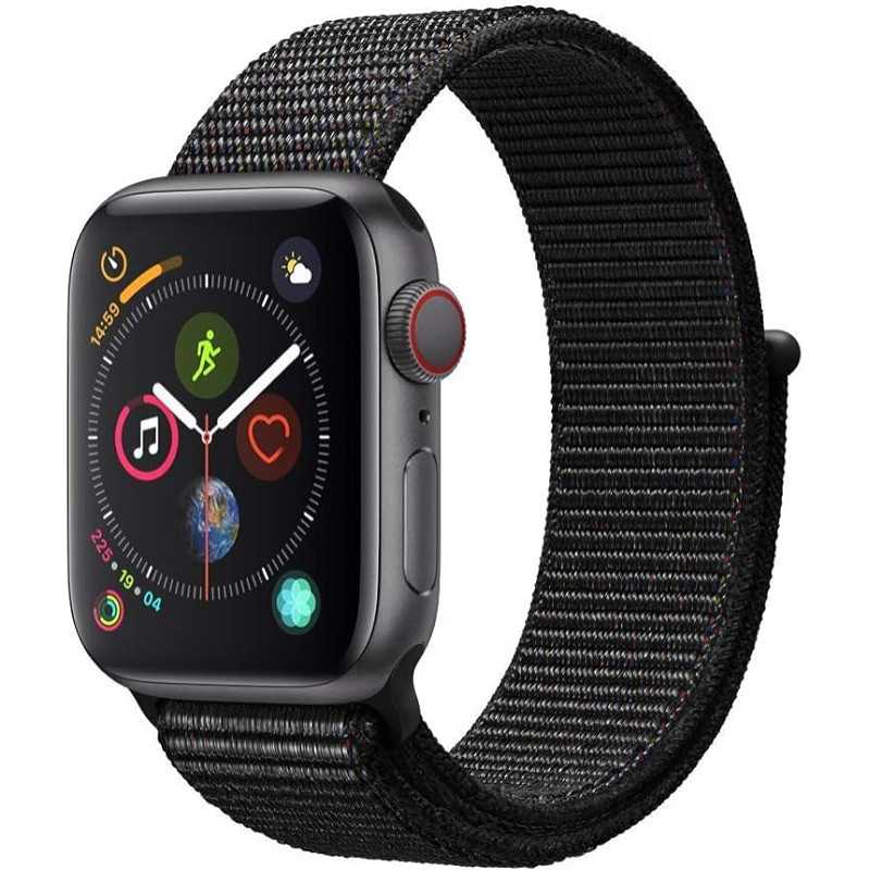 Apple Watch Series 4 (GPS + Cellular) Gehäuse aus Aluminium, 40 mm, mit Sportschnalle, Schwarz (generalüberholt)