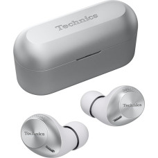 Technics EAH-AZ40M2ES Wireless Earphones with Noise Cancelling, Multipoint Bluetooth 3 Devices, Comfortable In-Ear Headphones with Built-in Microphone, Adjustable Fit, Silver