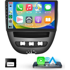 Podofo Carplay Car Radio for Citroen C1/Toyota Aygo/Peugeot 107, Android HiFi Android Car 10 Inch Touchscreen Bluetooth WiFi FM RDS Radio USB Car Navigation Video Stereo Player + Canbus