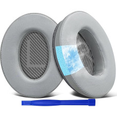 SoloWIT Cooling Gel Replacement Ear Pads for Bose QuietComfort 35 (QC35) and Quiet Comfort 35 II (QC35 II) Over-Ear Headphones Noise Isolation Foam Silver