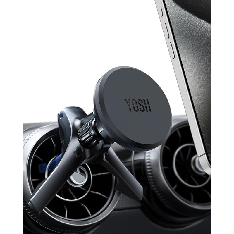 YOSH Mobile Phone Holder Car Magnetic Ventilation Universal Car for Round Ventilation Compatible with Mercedes-Benz A/B/C/E/S Class Ford Fiesta Audi BMW Mini Cooper etc., Universal Car for iPhone