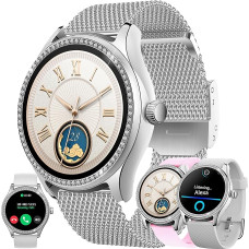 Smartwatch Women's Smartwatch with Phone Function Alexa Integrated, 1.38 Inch Diamond IP68 Sports Watch with 100+ Sports Modes, Heart Rate Blood Pressure Monitor, Pedometer, 3 Watch Straps, Fitness