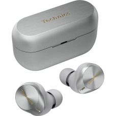 Technics EAH-AZ80E-S Wireless Earphones with Noise Cancelling, Multipoint Bluetooth 3 Devices, Comfortable In-Ear Earphones, Wireless Charging, Silver