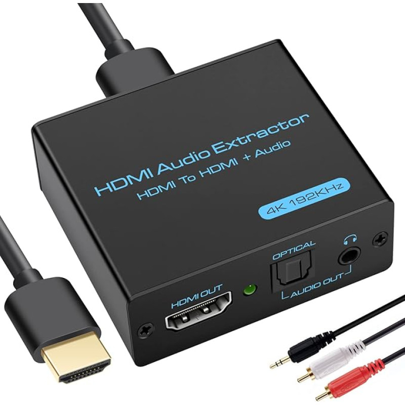 CMSTEDCD HDMI Audio Extractor 4K x 2K@30Hz HDMI to Optical Spdif Toslink and 3.5mm L/R Stereo Audio Converter, Support DTS-HD/3D/Blue-Ray/Dolby-AC3/PS3/PS4/HDTV