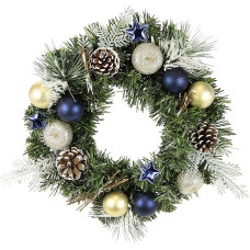 Christmas Wreath Decorated with Christmas Tree Bauble Star Cones Branches Apple Advent Wreath Door Wreath Fir Wreath Wall Decoration Door Decoration Table Wreath Christmas Decoration Wreaths Natural