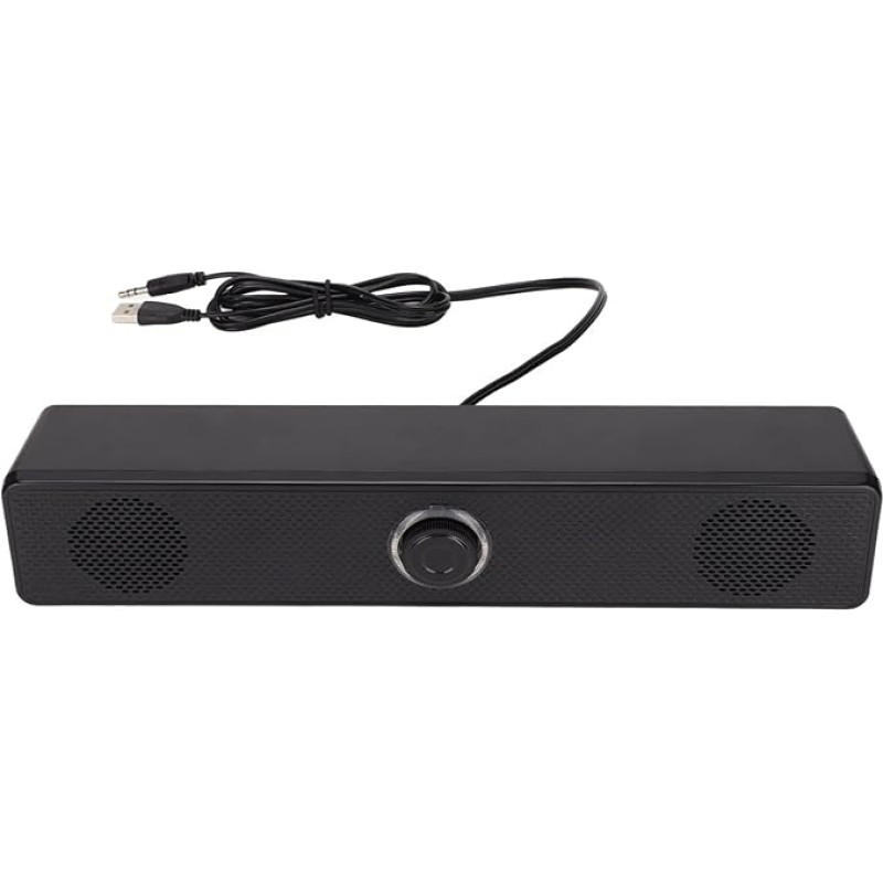 Sxhlseller Wired Computer Soundbar, Surround Sound Computer Speaker with 3.5mm Input, USB Powered, Wired Speaker with Volume Control for Desktop, PC, Laptop, Tablet