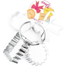 ScrapCooking 2078 Set of 4 Cookie Cutters on Hanger Deco, Made of Food-Grade Stainless Steel