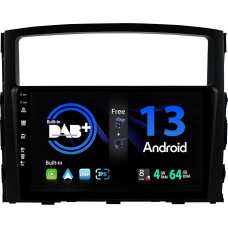 SXAUTO [Built-in DAB] Android 13 Car Radio for Mitsubishi Pajero 4 V80 V90 (2006-2014) - Built-in Carplay/Android Car - Camera + MIC - 4G + 64G - 360-CAM Steering Wheel Control Fast Boot - 2 DIN IPS 9