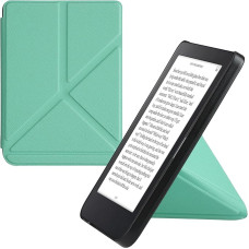 kwmobile Case Compatible with Kobo Clara 2E / Tolino Shine 4 Case - Faux Leather Case - eReader Protective Case - Cover Mint Green