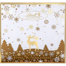 Lindt Chocolate Gold Pieces Advent Calendar 2023, 156 g, Adevent Calendar with 24 Sweet Surprises, Chocolate for the Christmas Season, Chocolate Gift