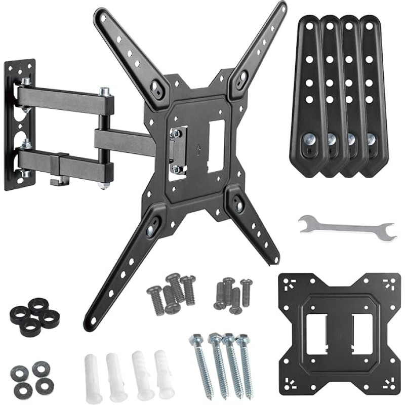 Maclean MC-701N TV Wall Mount Monitor Mount QLED OLED LCD LED Plasma TV Wall Mount 23-55 Inches Maximum Load up to 30 kg Tiltable VESA from 100 x 100 to 400 x 400 cm