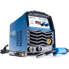 IPOTOOLS MIG-160ERS 5-in-1 MIG MAG suvirinimo aparatas - apsauginis dujinis suvirinimo aparatas su 160 amperų inverteriu / Flux Cored Wire suvirinimo aparatas be dujinių elektrodų / E-Hand tinkamas / skaitmeninis /