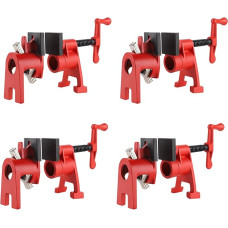 AMIGOB 4 dalių vamzdžių varžtų spaustukas, 3/4 colių vamzdžių spaustukai su apsaugos funkcija, greito atleidimo spaustukas, žarnų spaustukai, kūno spaustukas ir medienos spaustukų rinkinys medžio apdirbimui, žarnai, vamzdžiui, kabeliui (matinis)