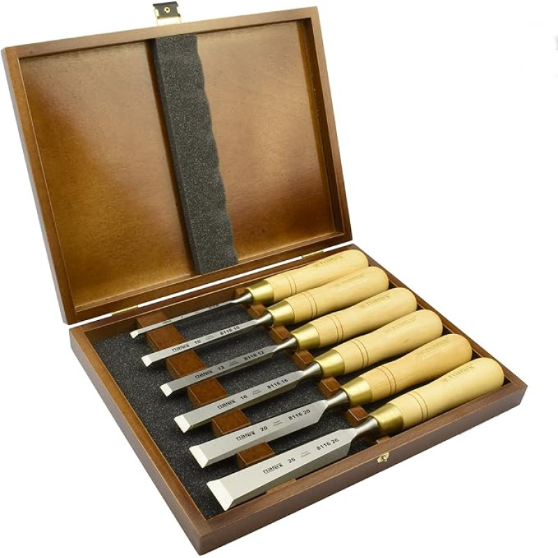 NAREX Stechbeiteln – 8116 Cabinetmakers Chisel Box Set (Natural)