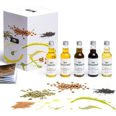 TRY Oil Set Gift – 5 x 50 ml Cold Pressed Kernel Oil in a Tasting Box – Culinary Gift Set for Cooking Enthusiasts