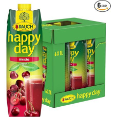 Rauch Happy Day Cherry | Pagaminta iš rinktinių vyšnių | Nepakartojamas vaisių malonumas | 6 x 1 litro talpos Tetra Prism