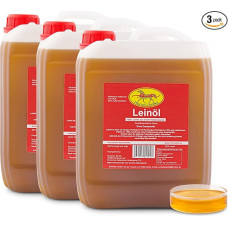 Horse-Direkt Premium Linseed Oil 30 L (3 x 10 Litre Canister) for Horses, Dogs and Cats, Linseed Oil, Cold Pressed for Barfing for the Animal, Natural Food Additive for Support