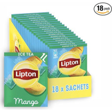Lipton Iced Tea Powder Set, Mango, Refreshment for the Whole Family, 18 x Sachets, in Powder Form for DIY