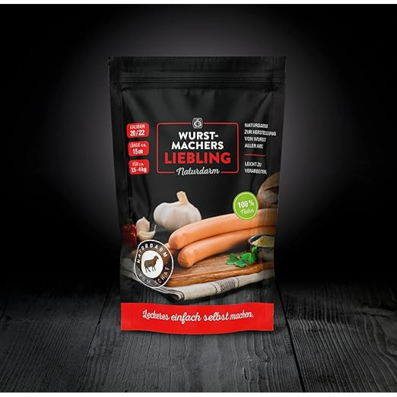 PG WURST- MACHERS LIEBLING Naturdarm Natural gut / sheep string calibre 20/22, approx. 15 m for approx. 3.5-4.0 kg