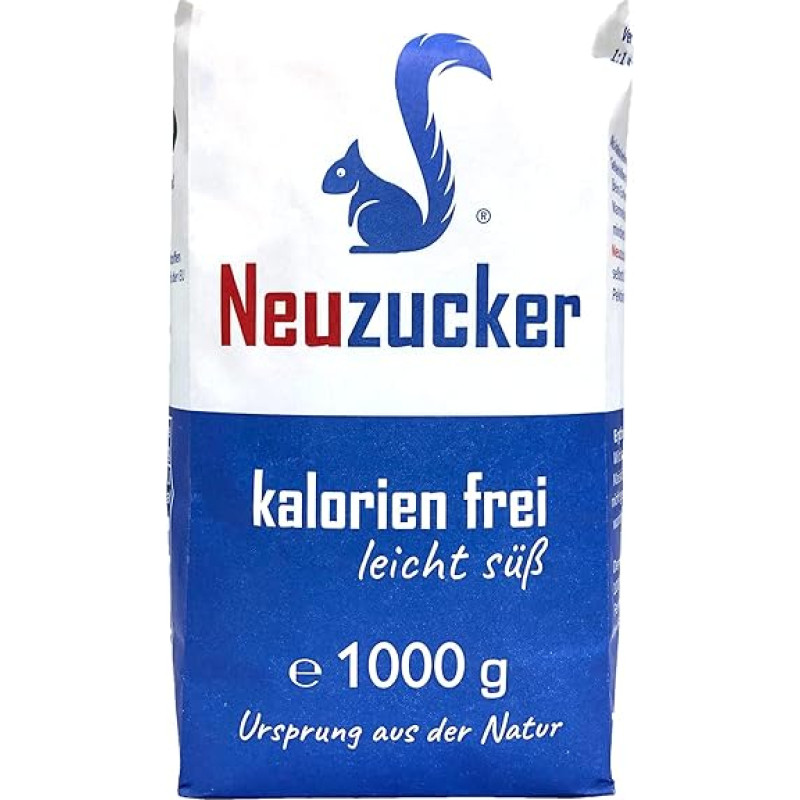 Neuzucker Calorie Free, Erythritol from Europe, Sugar-Free, 1 kg